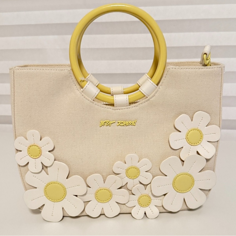 Betsey Johnson Cream and Yellow Floral Shoulder Bag